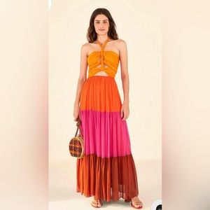 NWT Farm Rio Color Blocking Maxi Dress (L)